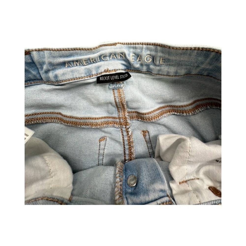 American Eagle Jeans Womens 6 Light Blue Super Hi-Rise Flare Button Fly Stretch - Picture 3 of 13